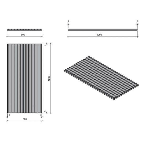 Plokštė akustinė Cewood Barcode pilka