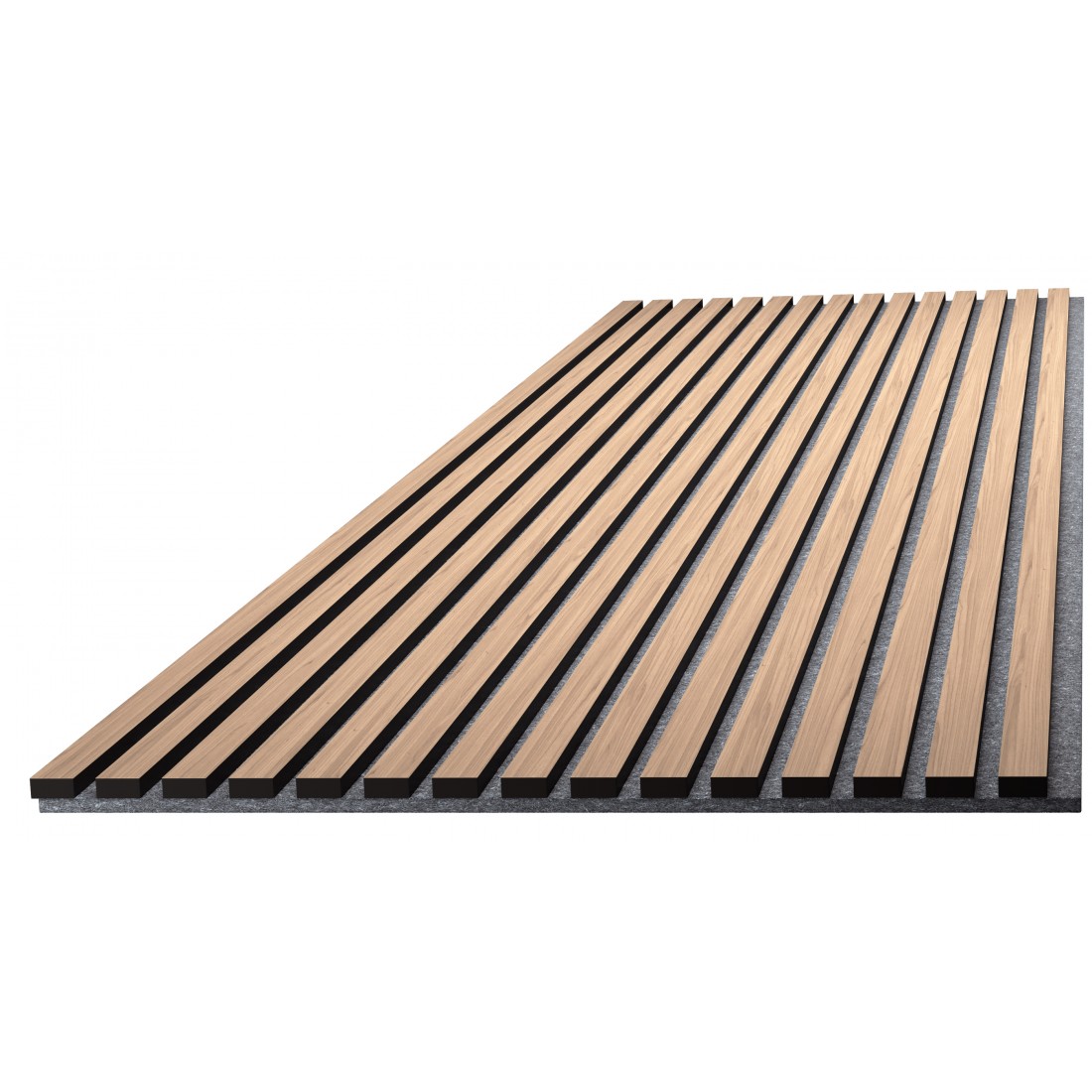 Plokštė lamelių 600 MARCATO walnut / grey felt / 600*600*18mm (0,36m2)