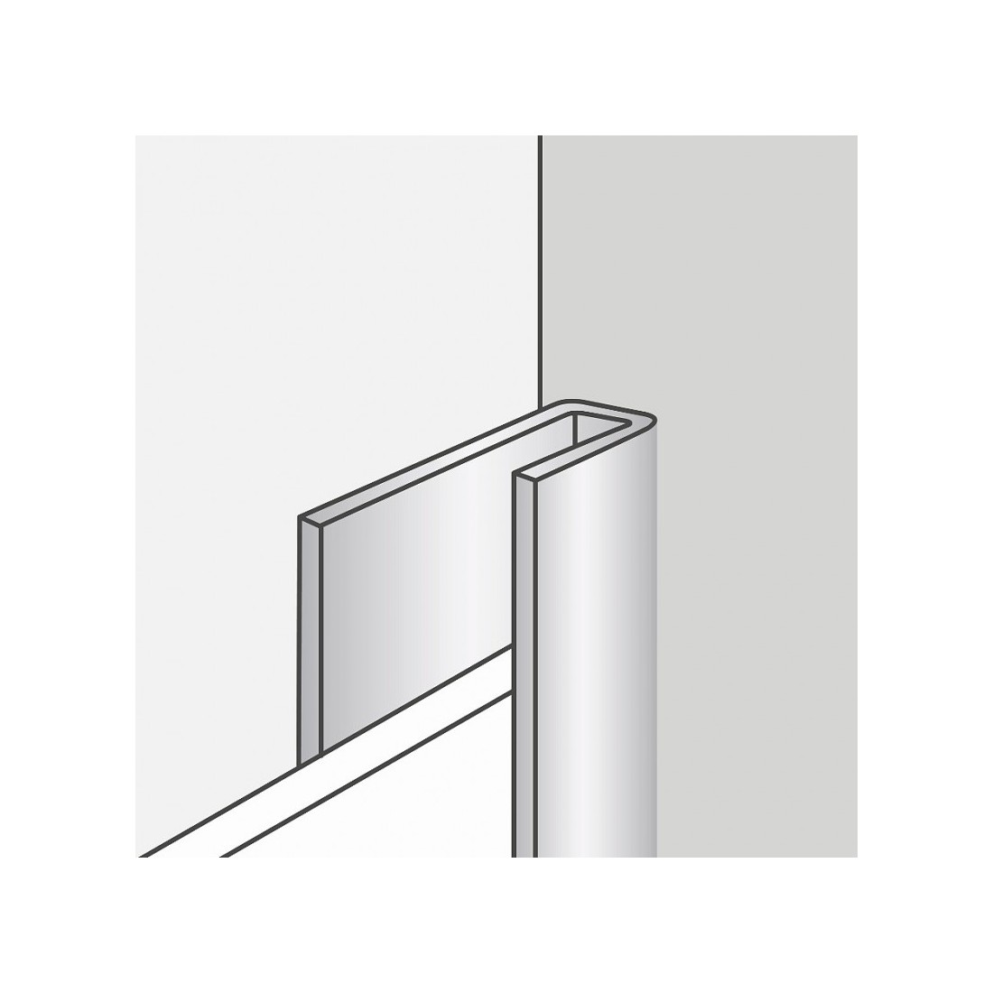 Aliuminis užbaigimo U profilis MASQ  balta sp. 2600 mm