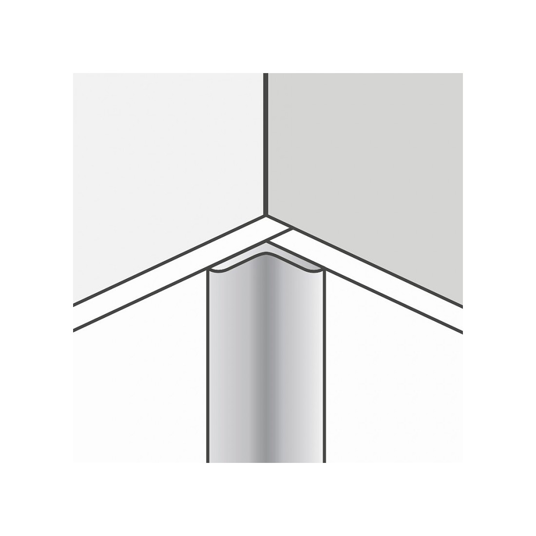 Aliuminio profilis MASQ vidinis kampas balta sp. 2600 mm