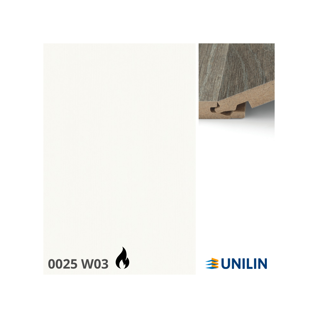 Plokštė ClicWall 0025 W03 FR (ugniai atspari) Balta juostuota